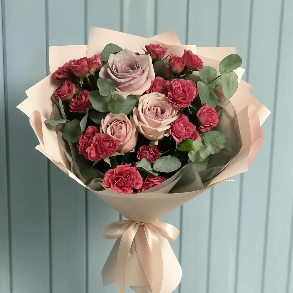 Букет цветов из: Гвоздики и Розы в Гурьевске Калининградской области