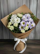 Букет цветов из:  Хризантемы и Розы в Гурьевске Калининградской области