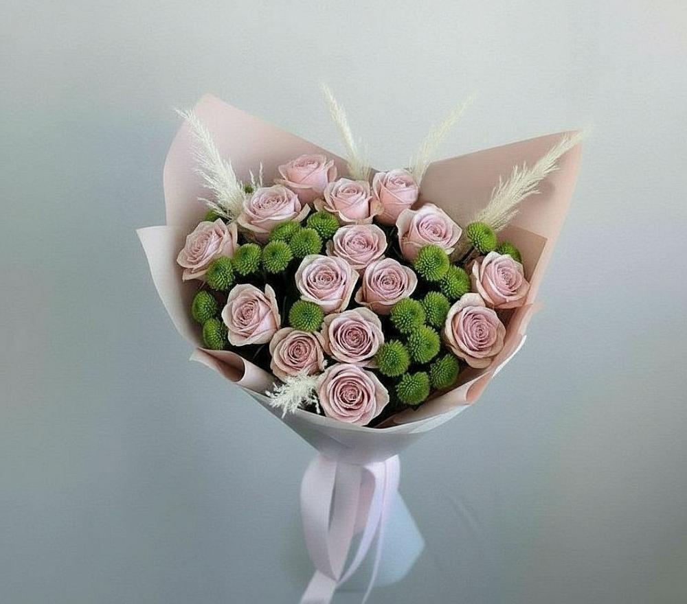 Букет цветов из: Розы и Хризантемы в Гурьевске Калининградской области