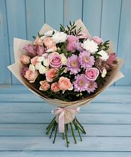 Букет цветов из:  Хризантемы, Розы и Альстромерии #REPLACE_PRED# Гурьевске Калининградской области