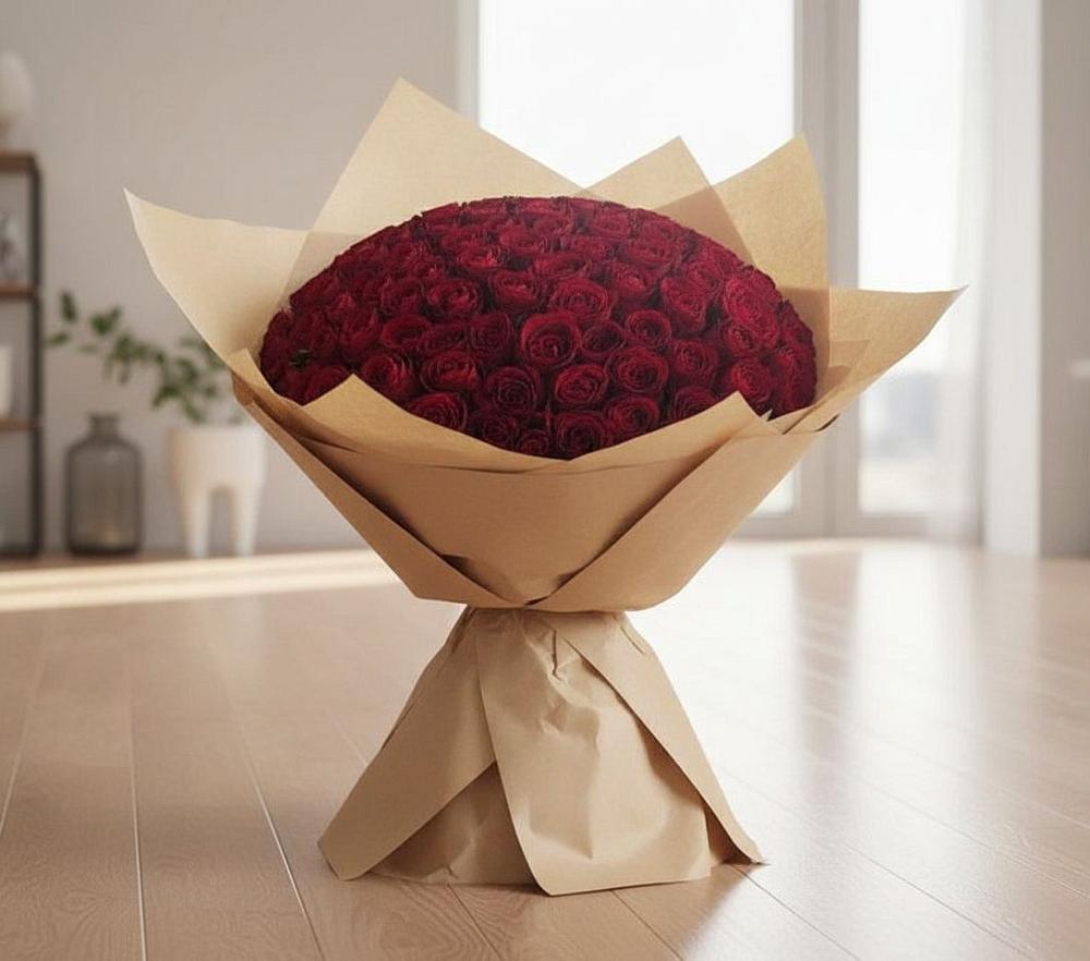 Букет 101 Красная роза в Гурьевске Калининградской области