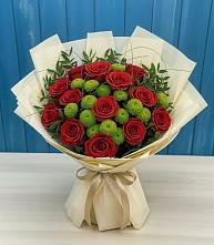 Букет цветов из:  Розы и Хризантемы в Гурьевске Калининградской области